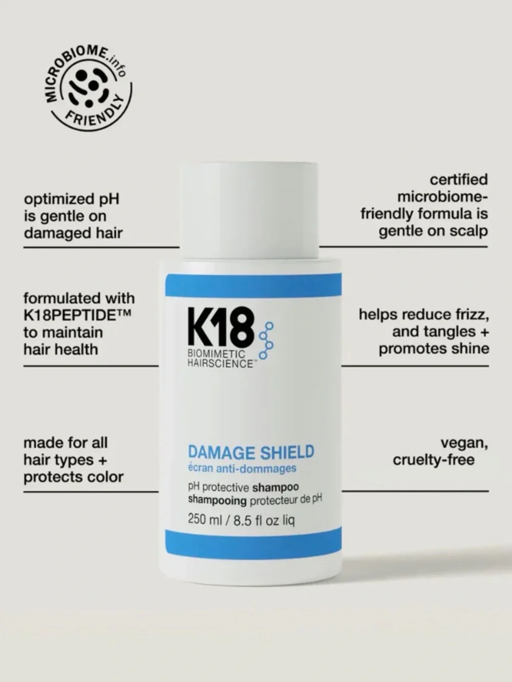 K18 Damage Shield pH Protective Shampoo - White/Blue - Picture 2 of 6
